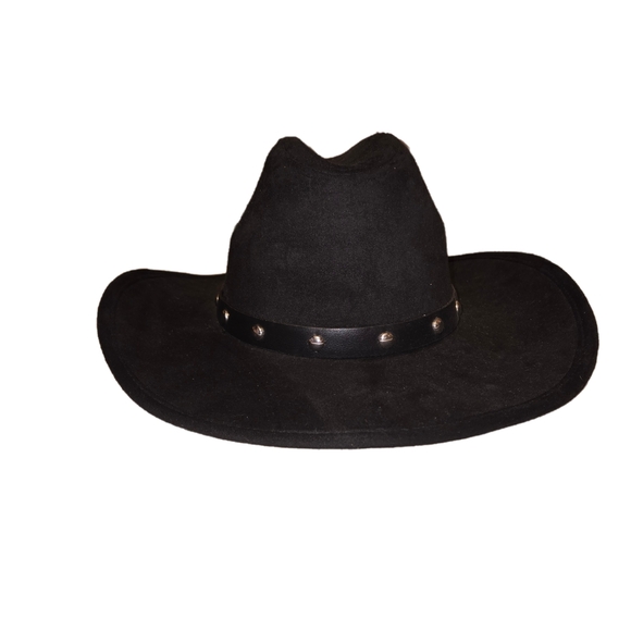 Black Cowgirl Hat with silver Studded Band - Picture 1 of 2
